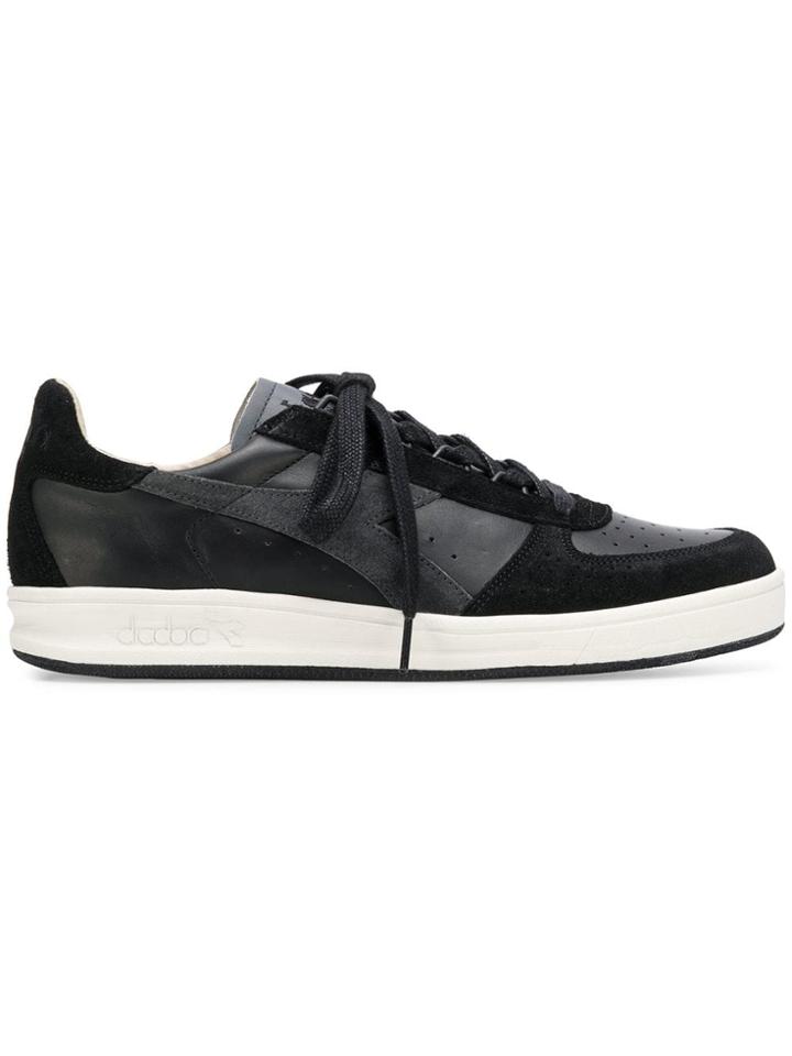 Diadora Panelled Low Top Sneakers - Black