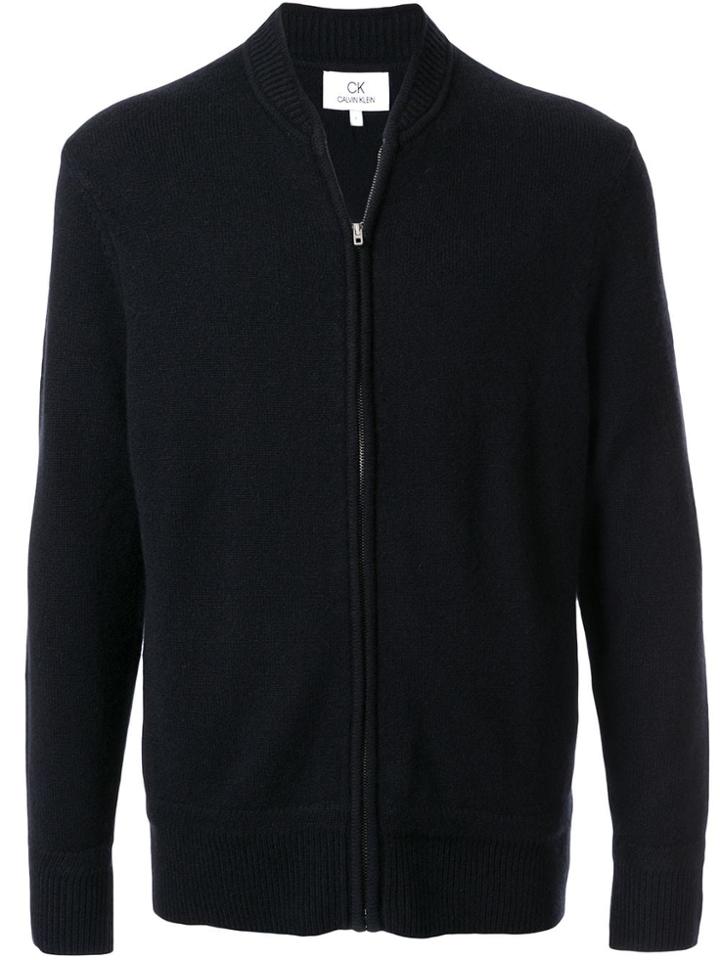Ck Calvin Klein Cashmere Zip-up Cardigan - Black
