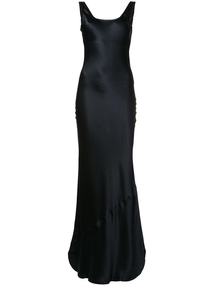 Nili Lotan Long Scoop-back Dress, Women's, Size: Medium, Blue, Silk