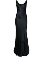 Nili Lotan Long Scoop-back Dress, Women's, Size: Medium, Blue, Silk