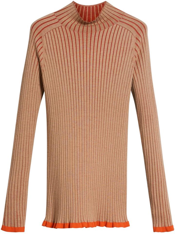 Burberry Silk Cashmere Turtleneck Sweater - Brown