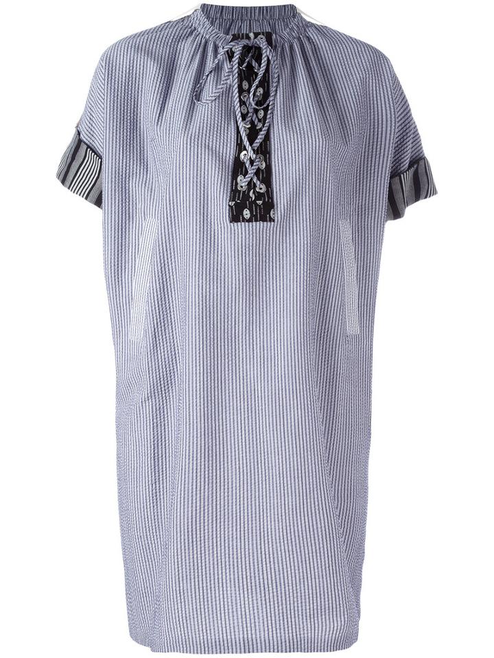 J.w.anderson Striped Shift Dress, Women's, Size: 8, Blue, Cotton/polyamide