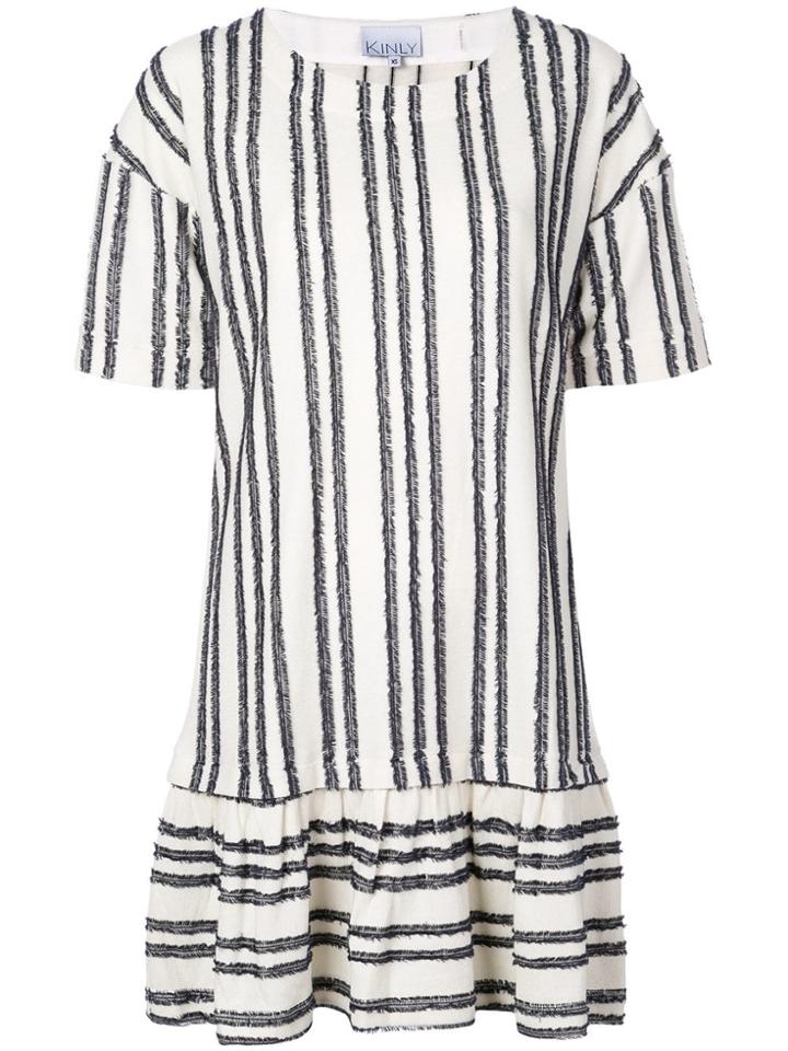 Kinly Striped Babydoll Dress - White