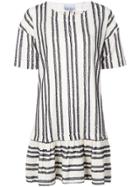Kinly Striped Babydoll Dress - White