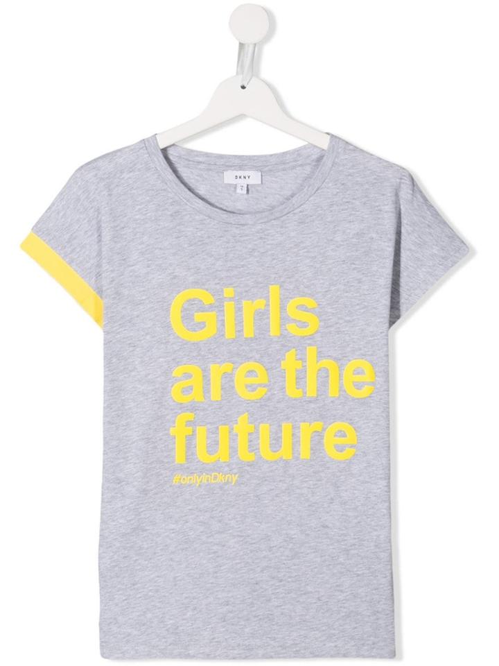 Dkny Kids 'girls Are The Future' T-shirt - Grey