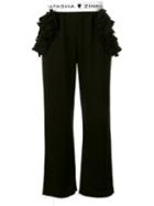 Natasha Zinko Ruffle Detail Trousers, Women's, Size: Xl, Black, Cotton
