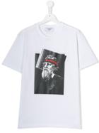 Neil Barrett Kids Teen Statue Print T-shirt - White
