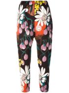 Marni Floral Print Trousers, Women's, Size: 40, Cotton/linen/flax