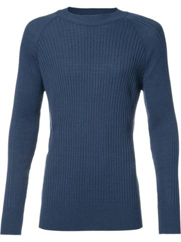 Keum Ribbed Jumper, Men's, Size: Medium, Blue, Acrylic/polyamide/angora