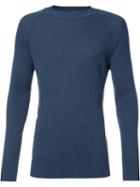 Keum Ribbed Jumper, Men's, Size: Medium, Blue, Acrylic/polyamide/angora