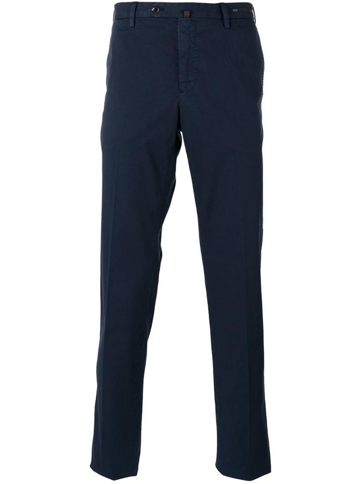 Pt01 - Tapered Trousers - Men - Cotton/linen/flax/elastodiene - 50, Blue, Cotton/linen/flax/elastodiene