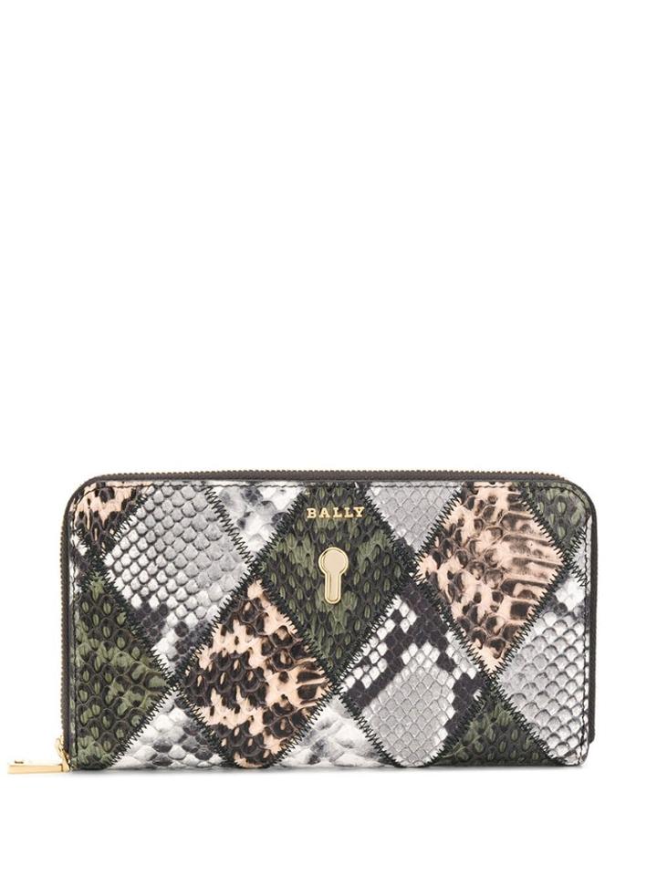 Bally Panelled Continental Purse - Grey