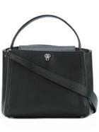 Valextra Flap Closure Tote Bag - Black