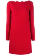 Valentino Mini Bow Embellished Dress, Women's, Size: 38, Red, Virgin Wool/silk