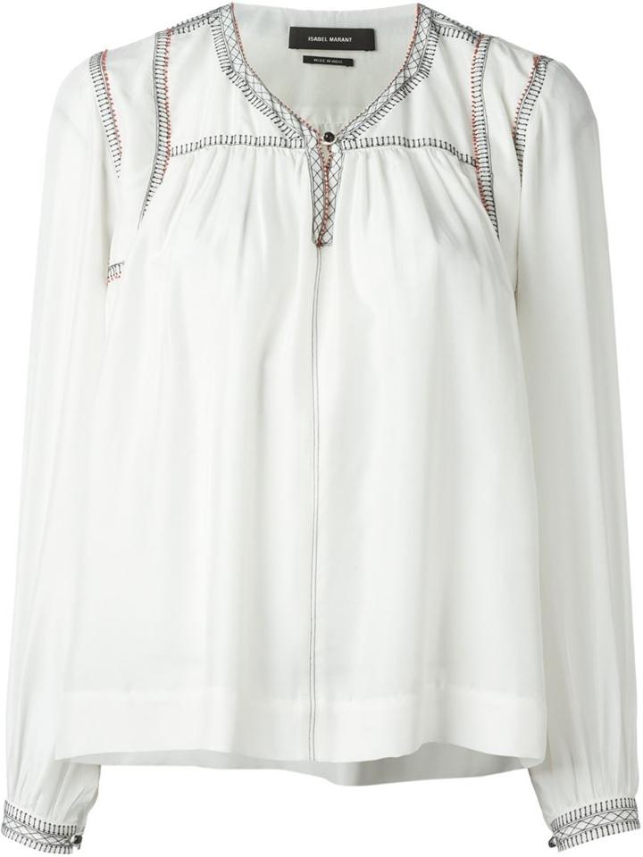 Isabel Marant 'lamar' Top, Women's, Size: 42, White, Silk/glass/polyester