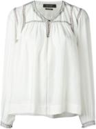 Isabel Marant 'lamar' Top, Women's, Size: 42, White, Silk/glass/polyester