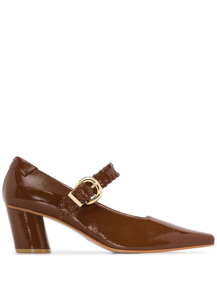 Reike Nen Patent Mary Jane 60mm Pumps - Brown
