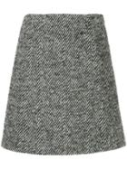 Ballsey Pattern Knit Mini Skirt - Black