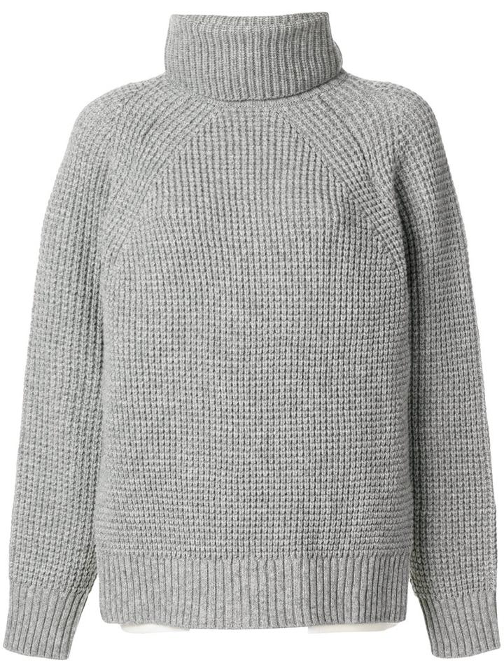 Sacai - Classic Knitted Top - Women - Wool - 2, Grey, Wool