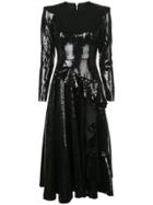 Alex Perry Flared Sequin Dress - Black