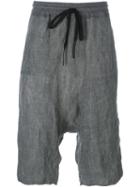 Lost & Found Ria Dunn Drawstring Drop-crotch Shorts, Men's, Size: Medium, Grey, Hemp/cotton/steel/polyamide