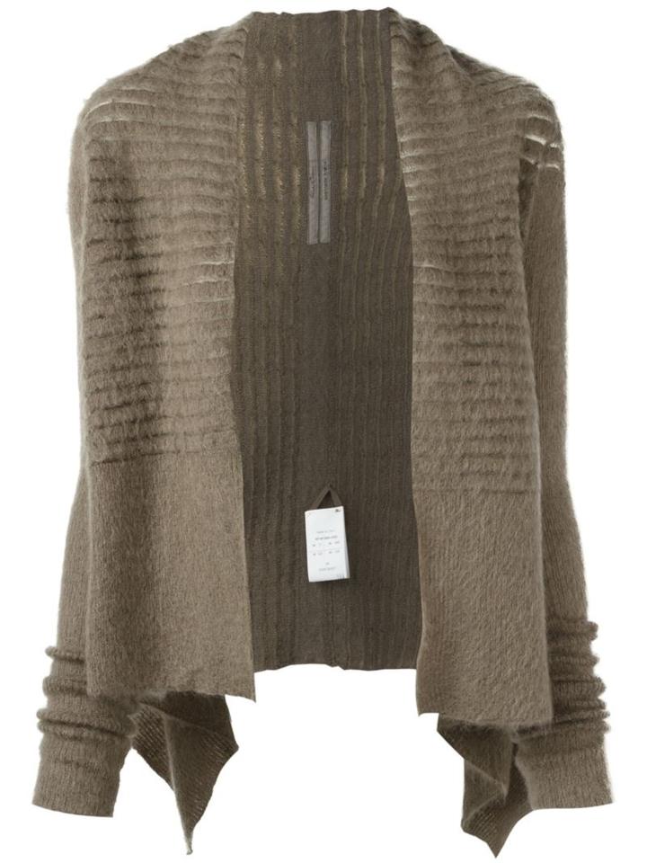Rick Owens Asymmetric Cardigan, Women's, Size: Small, Nude/neutrals, Nylon/mohair/wool