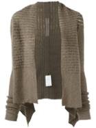 Rick Owens Asymmetric Cardigan, Women's, Size: Small, Nude/neutrals, Nylon/mohair/wool