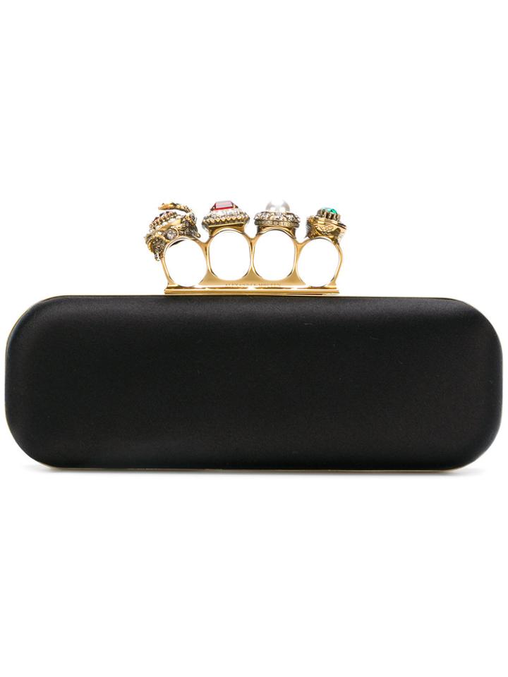 Alexander Mcqueen Knuckle Box Clutch - Black
