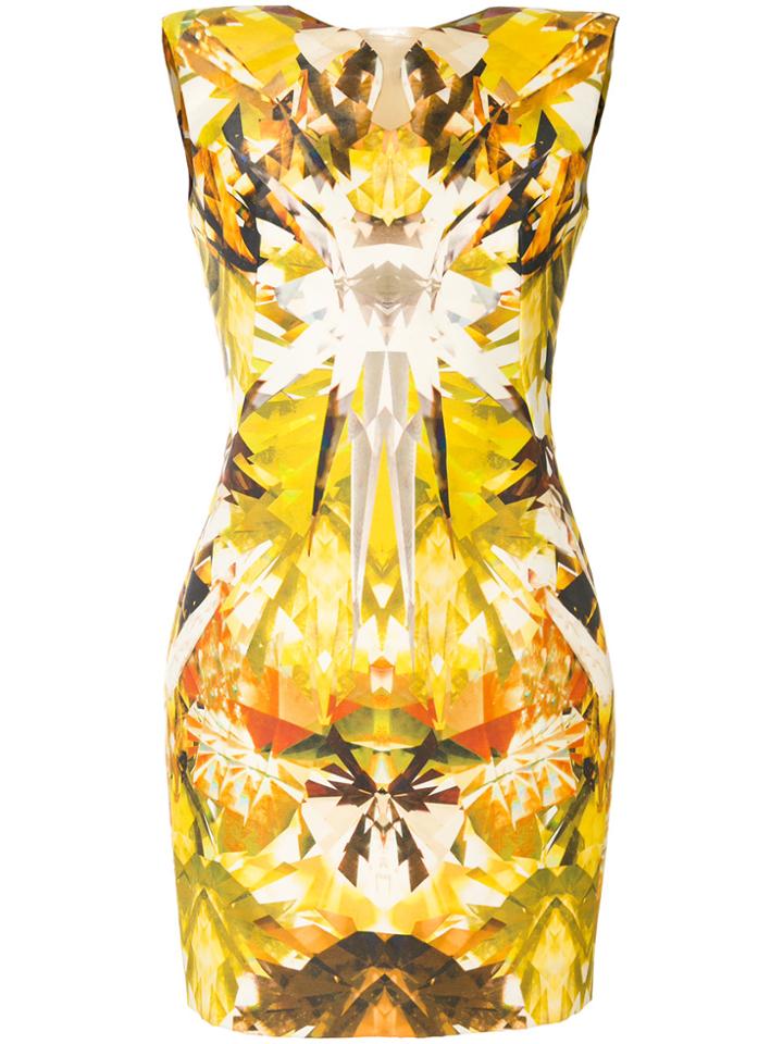 Alexander Mcqueen Vintage Geometric Print Mini Dress - Yellow & Orange