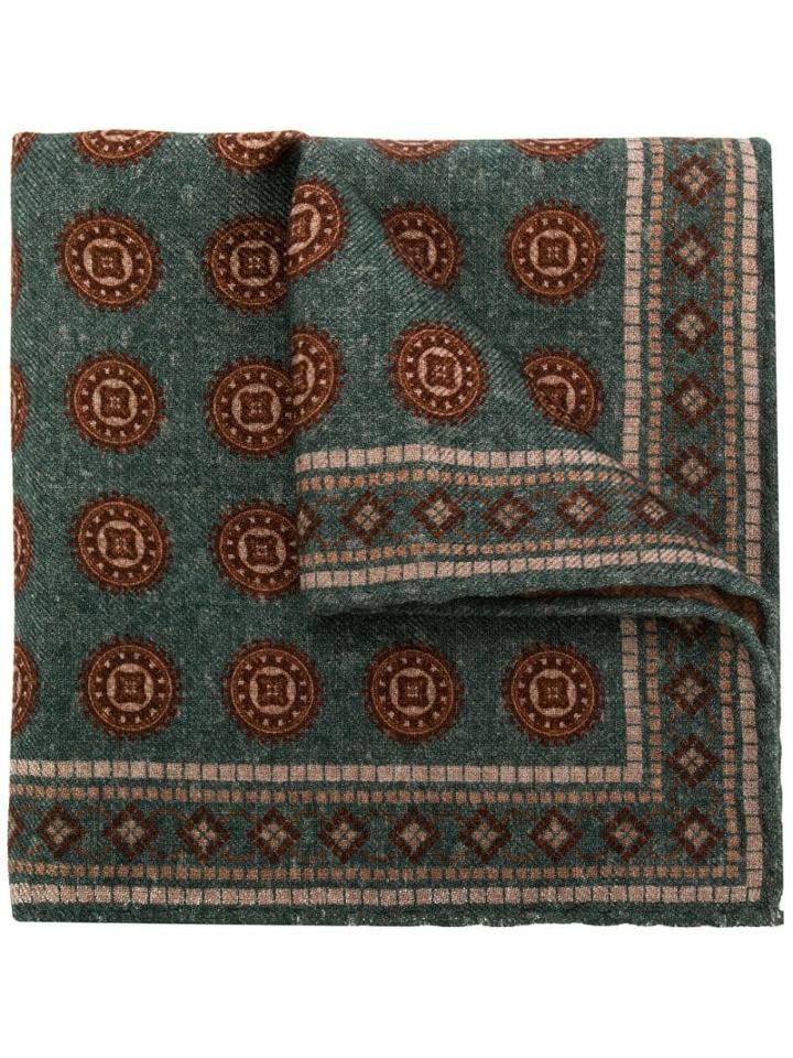 Brunello Cucinelli Printed Pocket Square - Green