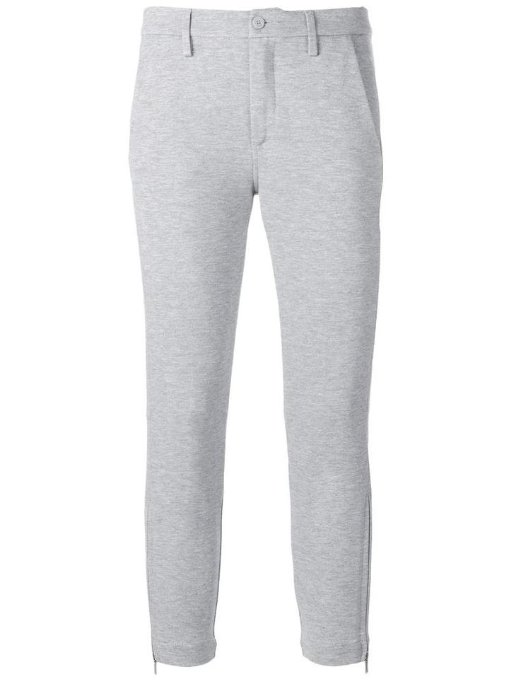 Dondup Skinny Cropped Trousers, Women's, Size: 44, Grey, Cotton/viscose/polyamide/spandex/elastane