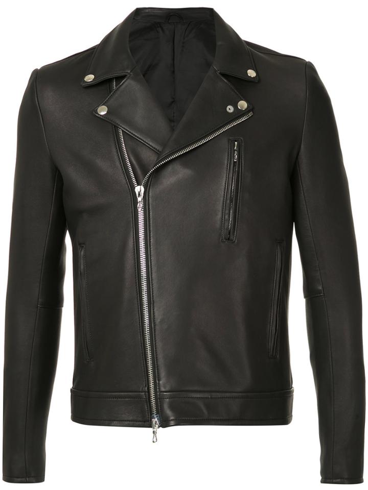 Attachment Zipped Biker Jacket - Black