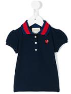 Gucci Kids - Heart Motif Polo Shirt - Kids - Cotton/spandex/elastane/viscose/metallic Fibre - 24-36 Mth, Blue
