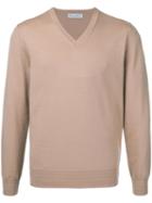 Gieves & Hawkes - V-neck Sweatshirt - Men - Wool - M, Nude/neutrals, Wool