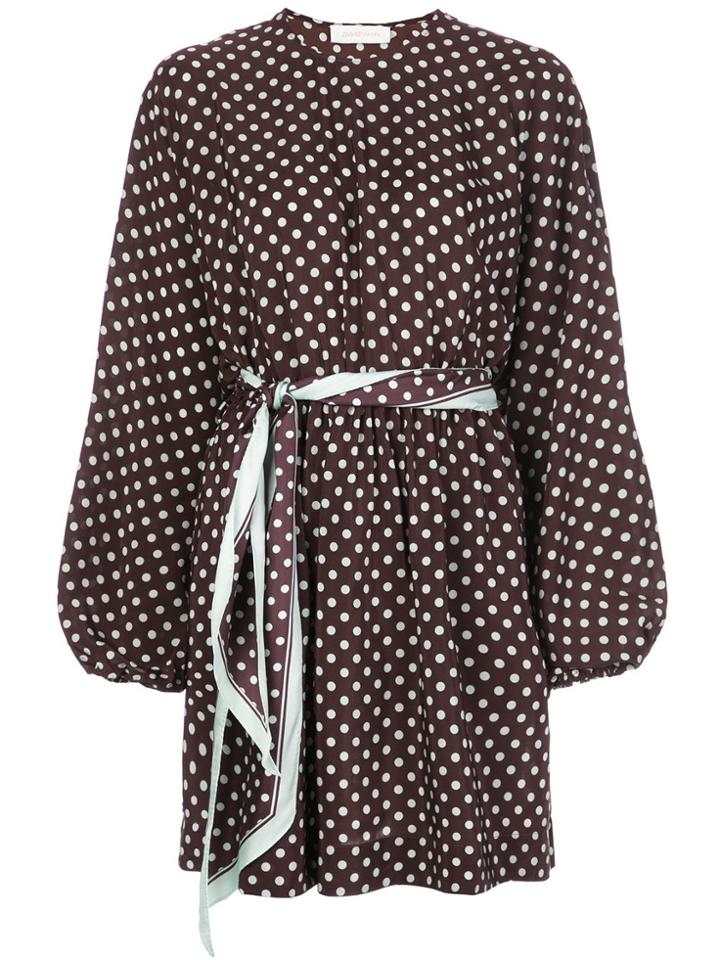 Zimmermann Espionage Silk Batwing Mini - Brown