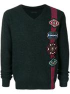 Frankie Morello Patch Embellished Sweater - Green