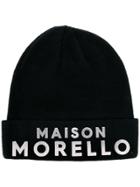 Frankie Morello Branded Knitted Hat - Black