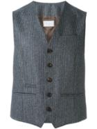 Brunello Cucinelli Pinstriped Waistcoat, Men's, Size: 54, Grey, Cupro/wool