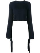 Ellery Cropped Ribbed Jumper - Blue