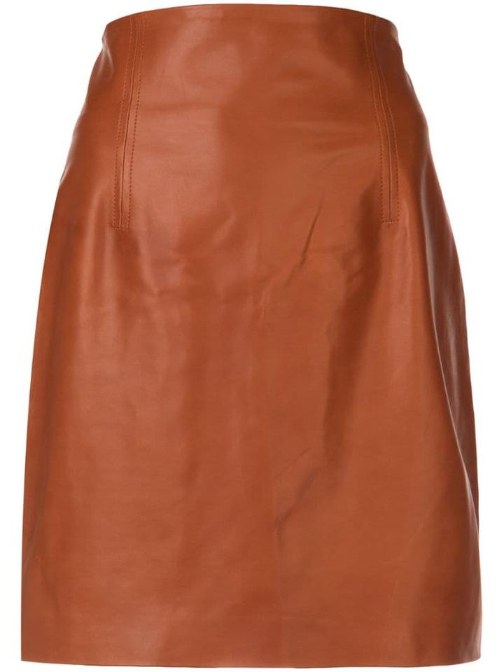 Rosetta Getty Fitted Mini Biker Skirt - Brown