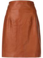 Rosetta Getty Fitted Mini Biker Skirt - Brown