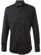 Dolce & Gabbana Classic Casual Shirt, Men's, Size: 38, Black, Cotton/spandex/elastane