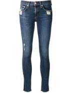 Rag & Bone /jean Distressed Skinny Jeans, Women's, Size: 32, Blue, Cotton/polyurethane