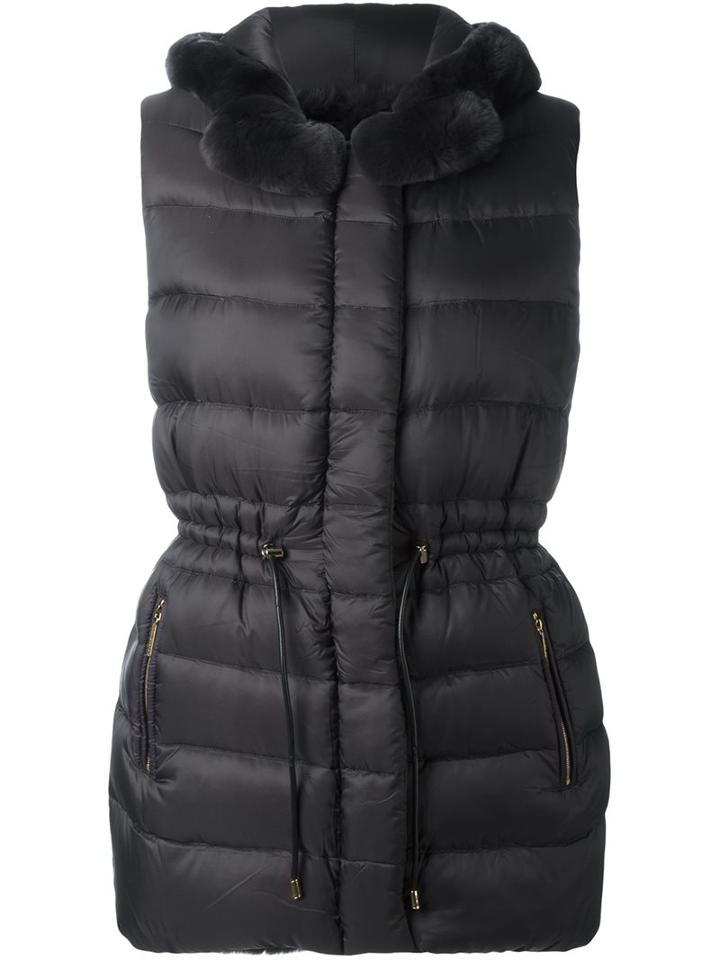 Yves Salomon Reversible Padded Gilet, Women's, Size: 40, Grey, Feather Down/polyimide/duck Feathers/rabbit Fur