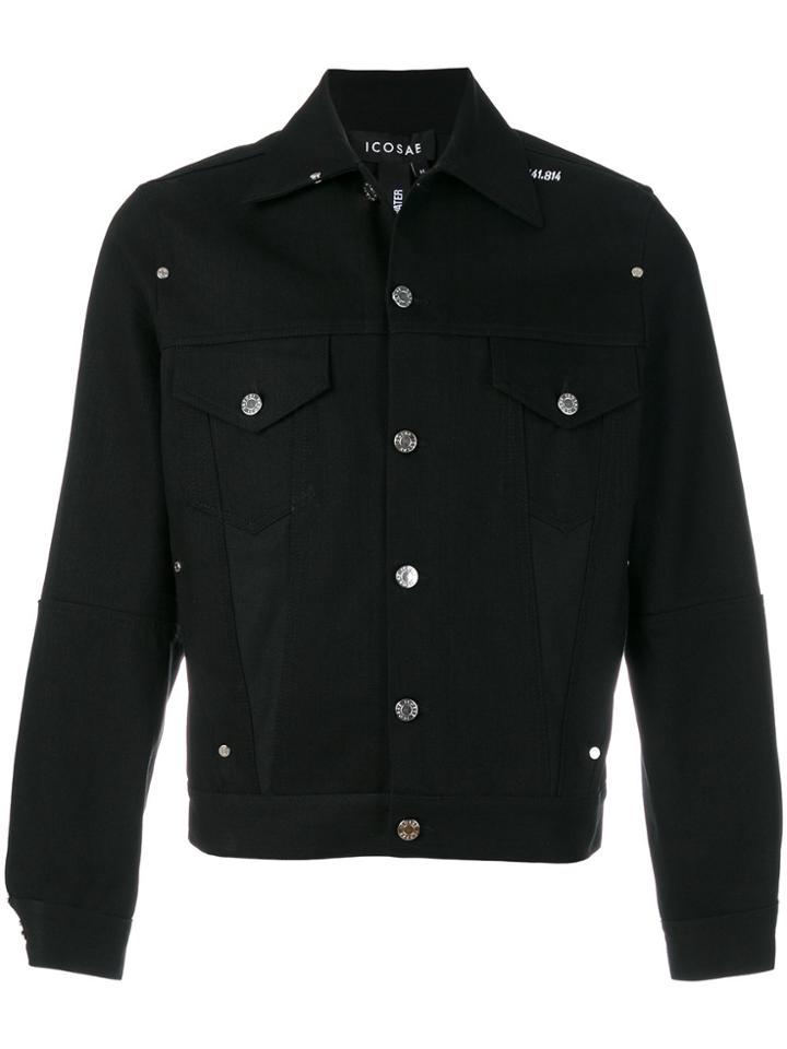 Icosae Stud Detail Denim Jacket - Black