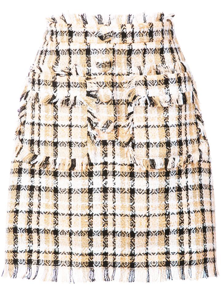 Msgm Tweed Mini Skirt - Pink & Purple