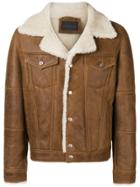 Diesel Black Gold Shearling Leather Jacket - Brown