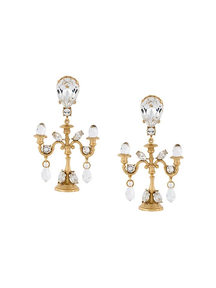 Chandelier Clip-on Earrings, Women's, Metallic, Dolce & Gabbana