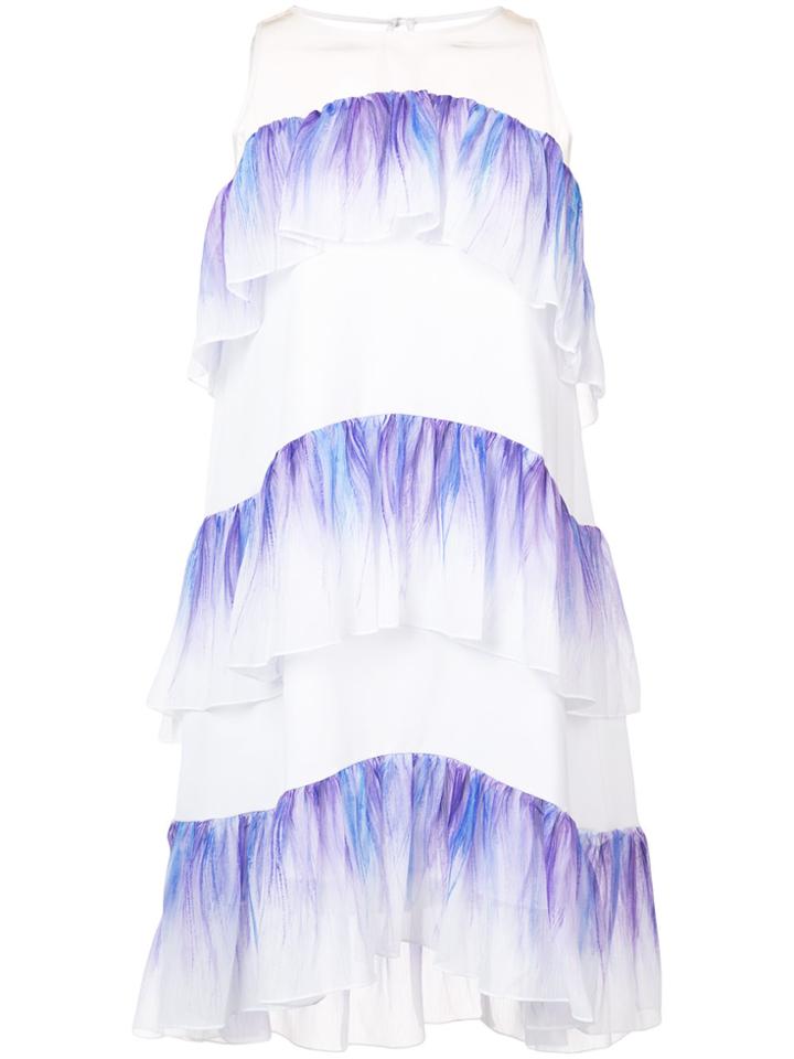 Nha Khanh Sleeveless Ruffle Dress - White