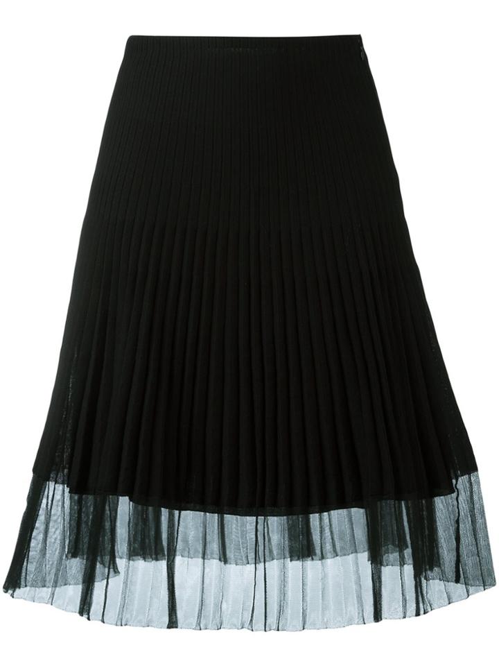 Christian Dior Vintage Ribbed A-line Skirt - Black